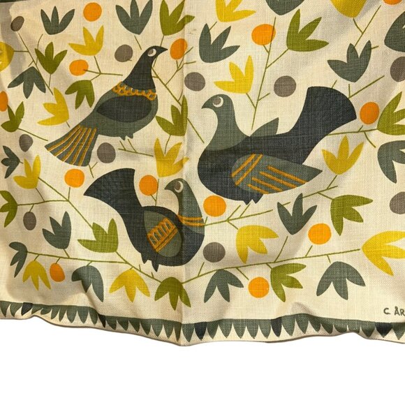 C arfelt 2 Vintage 60s Scandinavian Folk Art Bird Linen Mid Century plac… - Picture 2 of 3